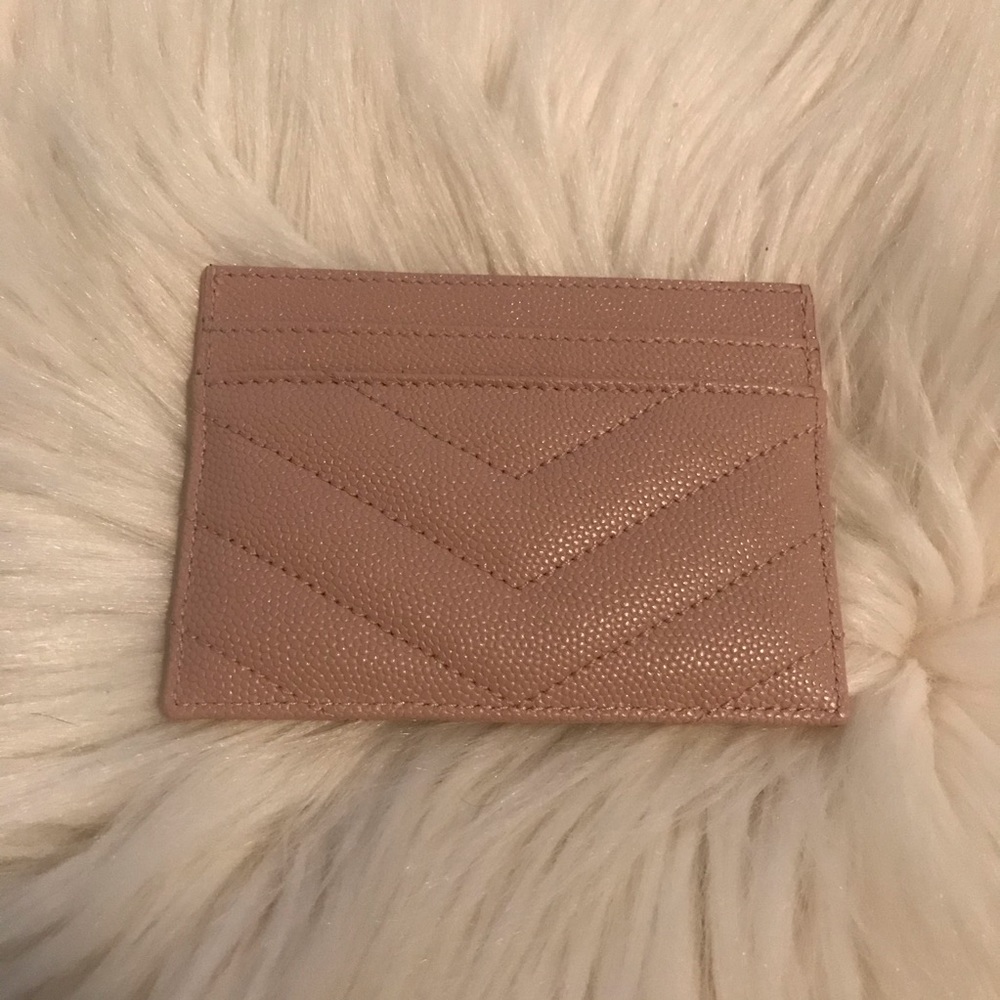 SOLD -💕Saint Laurent Grained Chevron Card Holder - Picture 3 of 6